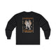 T-shirt noir à manches longues pour homme avec un motif religieux illustrant la multiplication.