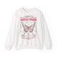 Sweat blanc avec papillon vintage et texte biblique en français sur la nouvelle création.