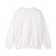 Sweat-shirt blanc à col rond pour homme, présenté de dos sur un fond uni.