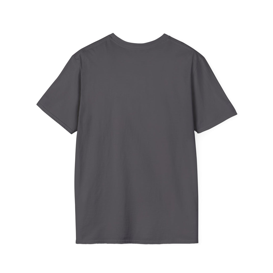 Vue arrière d'un t-shirt gris à manches courtes en coton uni.