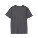 Vue arrière d'un t-shirt gris à manches courtes en coton uni.