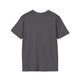 Vue arrière d'un t-shirt gris à manches courtes en coton uni.