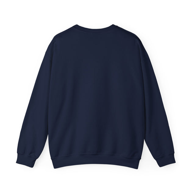 Sweat-shirt bleu marine à col rond pour homme, présenté de dos sur un fond blanc.