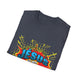 T-shirt gris foncé pour homme avec un motif style bande dessinée Jésus est mon superhéros.