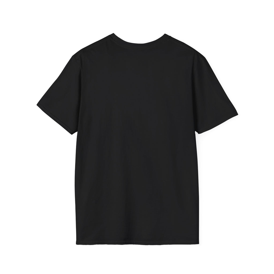 T-shirt noir pour homme à manches courtes et col rond, présenté de dos.