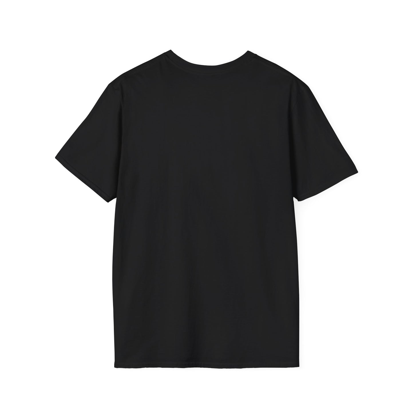 T-shirt noir pour homme à manches courtes et col rond, présenté de dos.