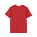 T-shirt rouge uni pour homme à manches courtes et col rond vu de dos.