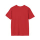 T-shirt rouge uni pour homme à manches courtes et col rond vu de dos.