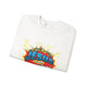 Sweatshirt blanc plié avec une illustration style comics représentant une couronne d'épines.