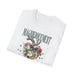T-shirt blanc plié avec une illustration de cœur floral et le texte Magnifiquement Psaume 139:14.