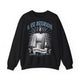 Sweatshirt noir pour homme avec une illustration religieuse et le texte Il est ressuscité.