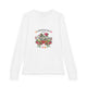 T-shirt blanc à manches longues pour enfant avec un motif floral et le texte L'amour de Dieu.