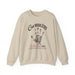 Sweat-shirt beige à col rond avec une empreinte de main et le texte Car vous êtes le chef-d'œuvre.