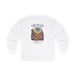 T-shirt blanc à manches longues avec une illustration de désert et un verset biblique en français.