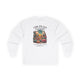 T-shirt blanc à manches longues avec une illustration de désert et un verset biblique en français.