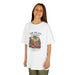 T-shirt blanc enfant avec illustration de cactus et verset biblique Colossiens 1:16,17 en français.