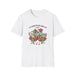 T-shirt blanc pour femme avec un motif floral vintage et l'inscription L'amour de Dieu dure toujours.