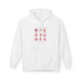 Sweat à capuche blanc pour femme orné d'un motif illustrant les fruits de l'Esprit.