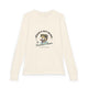 T-shirt à manches longues beige pour enfant avec une illustration de poisson et un texte religieux.