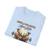 T-shirt bleu clair plié avec une illustration de cerf et le texte Comme le cerf soupire après l'eau.