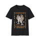 T-shirt noir pour homme avec une illustration chrétienne sur le thème de la multiplication.