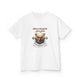 T-shirt blanc pour enfant avec une illustration de cerf et le texte biblique Psaume 42.