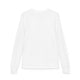T-shirt blanc à manches longues pour enfant en coton doux avec poignets côtelés.