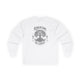 T-shirt blanc à manches longues pour femme avec un motif d'arbre et le texte Enraciné en Christ.