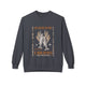 Sweat-shirt gris anthracite avec une illustration de pains et poissons et le texte Les Maths de Dieu.