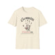 T-shirt beige chiné pour homme avec une empreinte de main et un texte religieux imprimés.