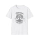 T-shirt blanc pour femme avec une illustration d'arbre et le texte Enraciné en Christ.