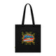 Tote bag noir en coton biologique avec une illustration style comics Jésus est mon superhéros.