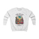 Sweatshirt blanc pour enfant avec une illustration de désert et un verset biblique en français.