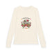 T-shirt à manches longues beige pour enfant avec un motif floral et le texte L'amour de Dieu dure toujours.