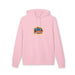Sweat à capuche rose en coton biologique avec le motif Jésus est mon superhéros sur la poitrine.