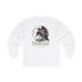 T-shirt blanc à manches longues avec une illustration de corbeau et de roses.