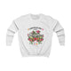 Sweatshirt blanc pour enfant orné d'un motif floral et de l'inscription L'amour de Dieu dure toujours.