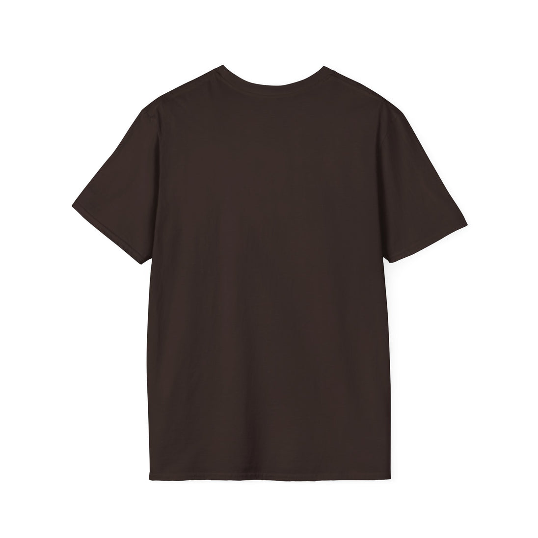 T-shirt pour femme à manches courtes de couleur marron uni, vu de dos.