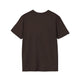 T-shirt pour femme à manches courtes de couleur marron uni, vu de dos.