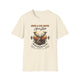 T-shirt beige en coton avec une illustration de cerf et un verset biblique imprimé.