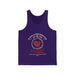 Débardeur violet pour homme avec un motif de cœur entouré d'épines et un texte religieux en français.