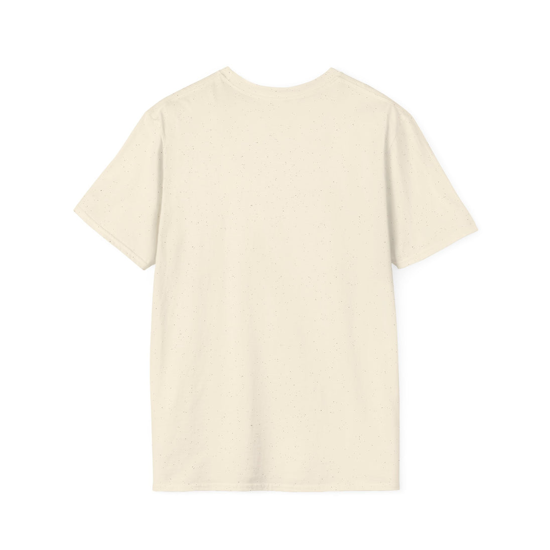 T-shirt femme à manches courtes en coton beige chiné, présenté de dos.