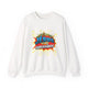 Sweat-shirt blanc à col rond avec une illustration style comics Jésus est mon superhéros.