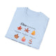 T-shirt bleu clair pour femme orné de feuilles d'automne et de messages chrétiens inspirants.