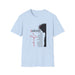 T-shirt bleu clair pour femme avec une illustration de couronne d'épines et des textes religieux.