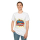 T-shirt blanc homme avec logo style BD : Jésus est mon superhéros, couronne d'épines et éclats.