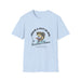 T-shirt bleu clair pour femme avec une illustration de poisson et un message chrétien imprimé.