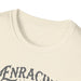 T-shirt homme beige chiné à col rond avec une inscription sombre sur la poitrine.