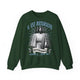 Sweat-shirt vert foncé avec une illustration religieuse et le texte Il est ressuscité.