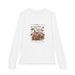 T-shirt blanc à manches longues pour enfant avec un motif floral et papillons imprimé au centre.